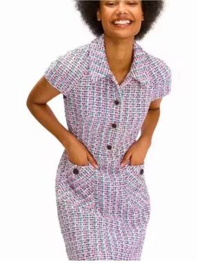 kate spade Pink Multi-Color Button-Front Mini Dress